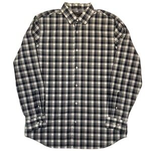 Banana‎ Republic Non Iron Grant Fit Navy White Shirt 100% Cotton Stretch Size XL